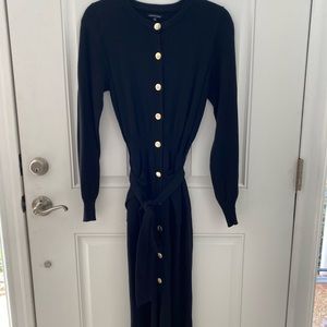 Black buttoned dress 3/4 length